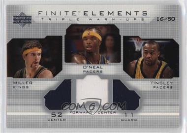 2003-04 Upper Deck Finite - Elements Triple Warm-Ups #FE39 - Jermaine O'Neal, Jamaal Tinsley, Brad Miller /50