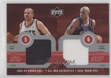 2003-04 Upper Deck Honor Roll - All-NBA Authentics Dual Warm-Ups #JK/KM - Jason Kidd, Kenyon Martin