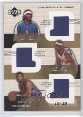 2003-04 Upper Deck Honor Roll - All-NBA Authentics Triple Warm-Ups - Gold #CW/EB/ME - Chris Wilcox, Elton Brand, Melvin Ely /25
