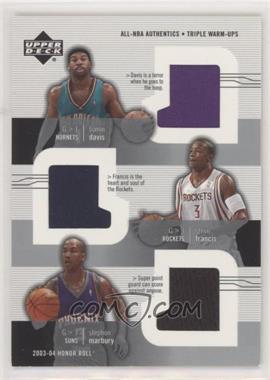 2003-04 Upper Deck Honor Roll - All-NBA Authentics Triple Warm-Ups #BD/SF/SM - Baron Davis, Steve Francis, Stephon Marbury