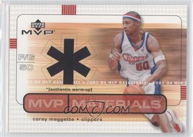 2003-04 Upper Deck MVP - MVP Materials Warmups #CM-WU - Corey Maggette