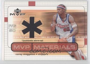 2003-04 Upper Deck MVP - MVP Materials Warmups #CM-WU - Corey Maggette