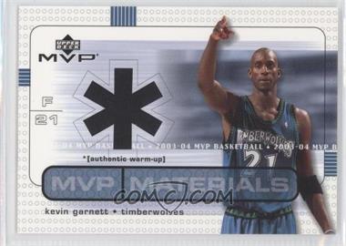 2003-04 Upper Deck MVP - MVP Materials Warmups #KG-WU - Kevin Garnett