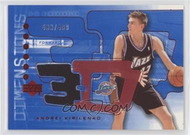 2003-04 Upper Deck Triple Dimensions - 3-D Memorabilia - Shooting Shirt #3DS18 - Andrei Kirilenko /499