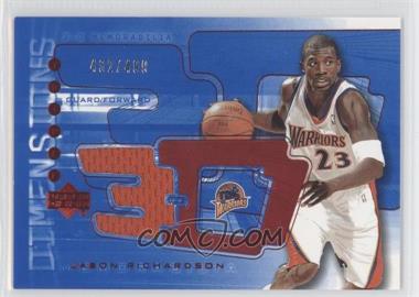 2003-04 Upper Deck Triple Dimensions - 3-D Memorabilia - Shooting Shirt #3DS3 - Jason Richardson /499