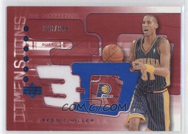 2003-04 Upper Deck Triple Dimensions - 3-D Memorabilia - Warm-Up #3DW19 - Reggie Miller /999