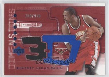 2003-04 Upper Deck Triple Dimensions - 3-D Memorabilia - Warm-Up #3DW4 - Shareef Abdur-Rahim /999