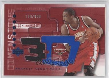 2003-04 Upper Deck Triple Dimensions - 3-D Memorabilia - Warm-Up #3DW4 - Shareef Abdur-Rahim /999