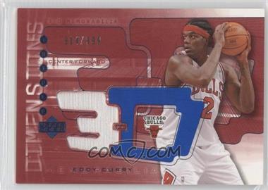 2003-04 Upper Deck Triple Dimensions - 3-D Memorabilia - Warm-Up #3DW44 - Eddy Curry /999