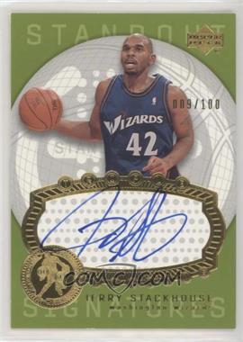 2003-04 Upper Deck Triple Dimensions - Standout Signatures #STA70 - Jerry Stackhouse /100