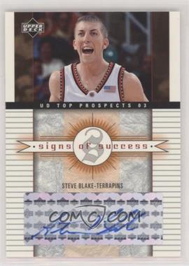 2003-04 Upper Deck UD Top Prospects - Signs of Success #SS-SB - Steve Blake