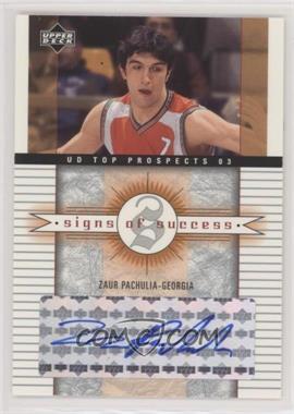 2003-04 Upper Deck UD Top Prospects - Signs of Success #SS-ZA - Zaza Pachulia