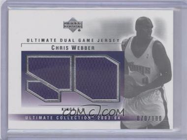 2003-04 Upper Deck Ultimate Collection - Dual Game Jersey #CW-2J - Chris Webber /100