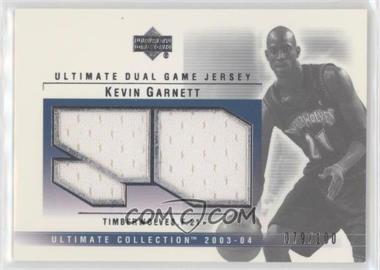 2003-04 Upper Deck Ultimate Collection - Dual Game Jersey #KG-2J - Kevin Garnett /100