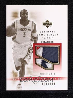2003-04 Upper Deck Ultimate Collection - Game Jersey Patch #SF-P - Steve Francis /100