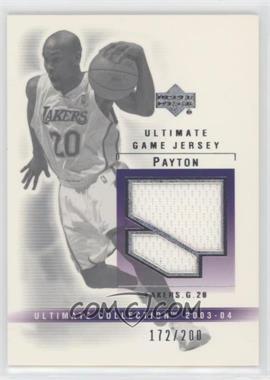 2003-04 Upper Deck Ultimate Collection - Game Jersey #GP-J - Gary Payton /200