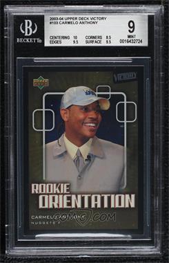 2003-04 Upper Deck Victory - [Base] #103 - Carmelo Anthony [BGS 9 MINT]
