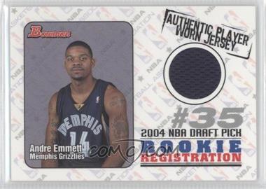 2004-05 Bowman Draft Picks & Prospects - Rookie Registration Jerseys #ROR-AE - Andre Emmett