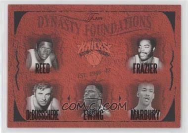 2004-05 Flair - Dynasty Foundations - Gold #NEYK - Willis Reed, Walt Frazier, Dave DeBusschere, Patrick Ewing, Stephon Marbury /25