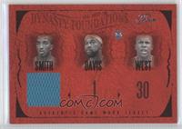 J.R. Smith, Baron Davis, David West, Jamaal Magloire, Jamal Mashburn #/250