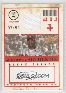 2004-05 Fleer Authentix - Auto Jersey Authentix - Numbered to 50 #AJA-RG - Reece Gaines /50