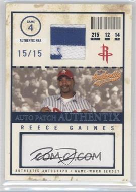 2004-05 Fleer Authentix - Auto Jersey Authentix - Patch Numbered to 15 #AJA-RG - Reece Gaines /15