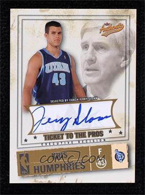 2004-05 Fleer Authentix - [Base] #136 - Ticket to the Pros - Kris Humphries (Jerry Sloan Autograph) /200