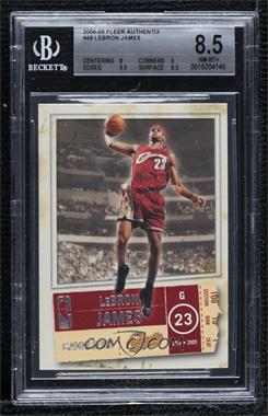 2004-05 Fleer Authentix - [Base] #49 - LeBron James [BGS 8.5 NM‑MT+]