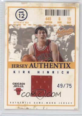 2004-05 Fleer Authentix - Jersey Authentix - Numbered to 75 #JA-KH - Kirk Hinrich /75