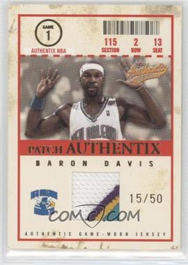 2004-05 Fleer Authentix - Jersey Authentix - Patch Numbered to 50 #JA-BD - Baron Davis /50