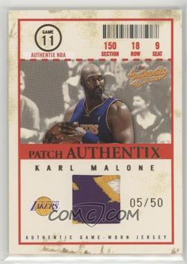 2004-05 Fleer Authentix - Jersey Authentix - Patch Numbered to 50 #JA-KM - Karl Malone /50