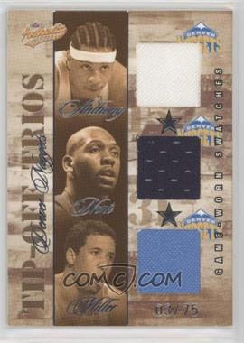2004-05 Fleer Authentix - Tip-Off Trios Jerseys - Numbered to 75 #TT-DN - Carmelo Anthony, Nene, Andre Miller /75