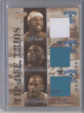 2004-05 Fleer Authentix - Tip-Off Trios Jerseys - Numbered to 75 #TT-NH - Baron Davis, Jamal Mashburn, Jamaal Magloire /75