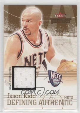 2004-05 Fleer Throwbacks - Defining Authentic - Jersey #DA-JK - Jason Kidd