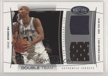 2004-05 Hoops Hot Prospects - Double Team - Jerseys #DT-TD - Tim Duncan /100 [EX to NM]