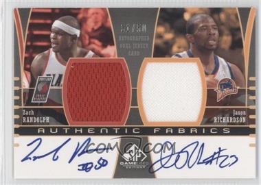 2004-05 SP Game Used - Authentic Fabrics Autographs Dual #AAF2-RR - Zach Randolph, Jason Richardson /50