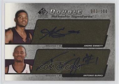 2004-05 SP Signature Edition - Authentic Dual Signatures #AS2-AA - Andre Emmett, Antonio Burks /100