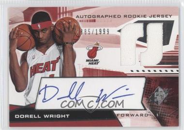 2004-05 SPx - [Base] #123 - Autographed Rookie Jersey - Dorell Wright /1999