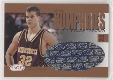 2004-05 Sage Autographed Basketball - Authentic Autograph - Bronze #A15.1 - Kris Humphries /300