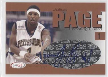 2004-05 Sage Autographed Basketball - Authentic Autograph - Bronze #A24 - Julius Page /350