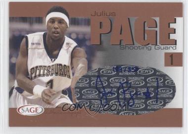 2004-05 Sage Autographed Basketball - Authentic Autograph - Bronze #A24 - Julius Page /350