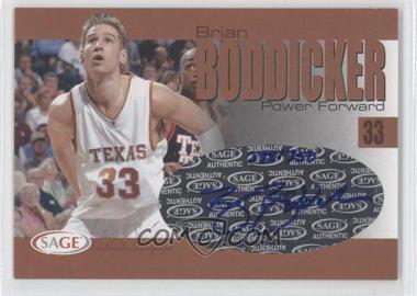 2004-05 Sage Autographed Basketball - Authentic Autograph - Bronze #A3 - Brian Boddicker /350