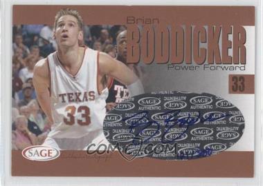 2004-05 Sage Autographed Basketball - Authentic Autograph - Bronze #A3 - Brian Boddicker /350