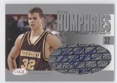2004-05 Sage Autographed Basketball - Authentic Autograph - Silver #A15 - Kris Humphries /175