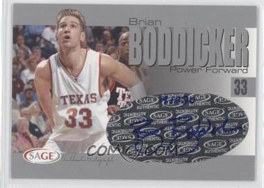 2004-05 Sage Autographed Basketball - Authentic Autograph - Silver #A3 - Brian Boddicker /220