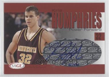 2004-05 Sage Autographed Basketball - Authentic Autograph #A15 - Kris Humphries /400
