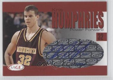 2004-05 Sage Autographed Basketball - Authentic Autograph #A15 - Kris Humphries /400