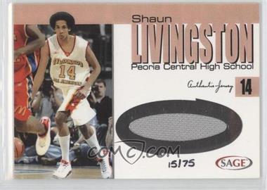 2004-05 Sage Autographed Basketball - Authentic Jersey - Bronze #JB10 - Shaun Livingston /75