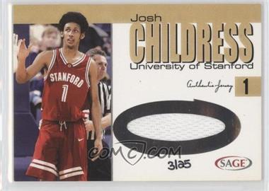 2004-05 Sage Autographed Basketball - Authentic Jersey - Gold #JG2 - Josh Childress /25