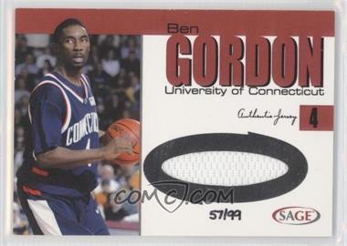 2004-05 Sage Autographed Basketball - Authentic Jersey - Red #JR5 - Ben Gordon /99